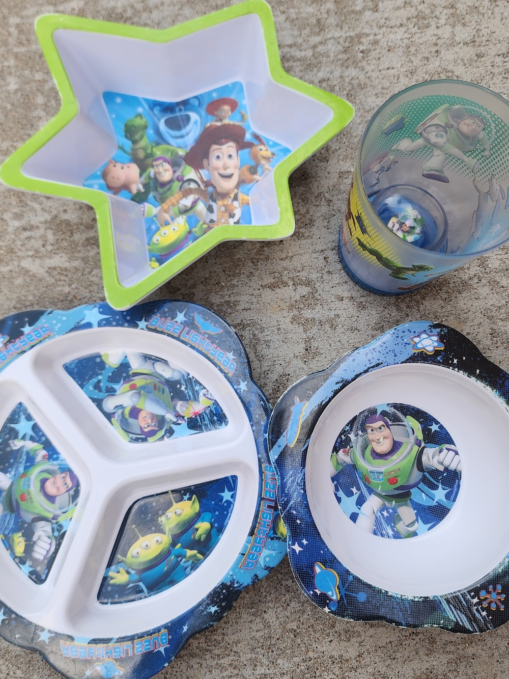 Toy Story Kids Disney & Playtex Dinnerware Set Bundle